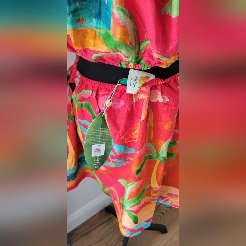 FARM Rio Red Tropical One-Shoulder Mini Dress - Picture 8 of 12